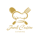 Jewel's Cuisine Catering gold logo with chef hat, crossed spoon and fork